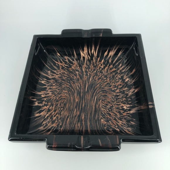 Murano Accents Vintage Mcm Murano Black Copper Aventurine Glass